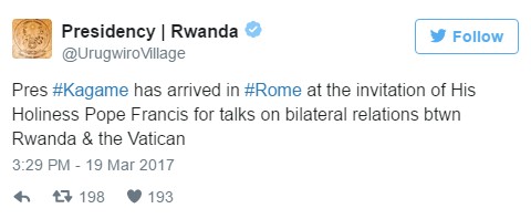 Kagame à Rome