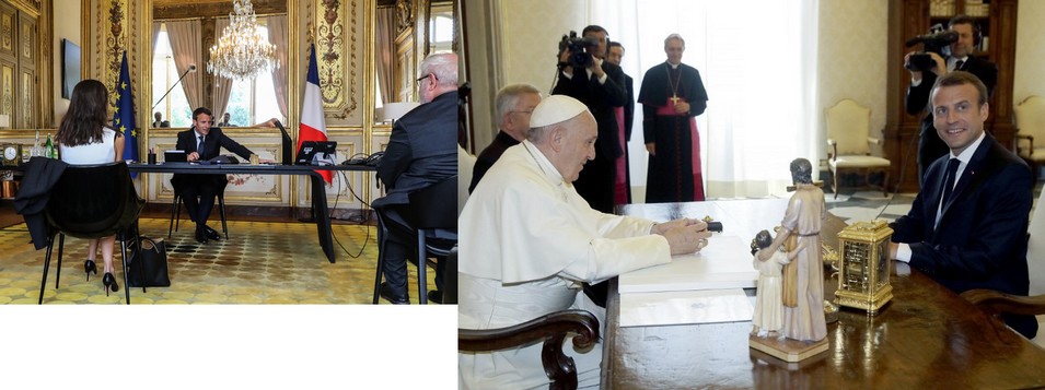 E. Macron avec le Pape et les représentants des cultes:les Églises n&rsquo;ouvriront pas le 11&nbsp;mai