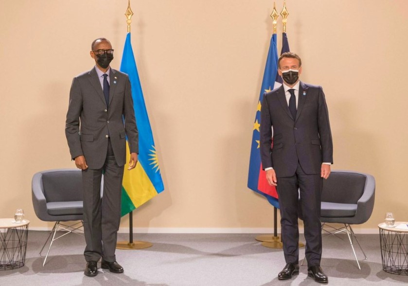 Les deux présidents français et rwandais