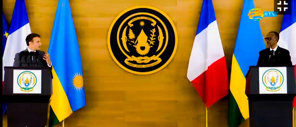 Emmanuel Macron et Paul Kagame à Kigali
